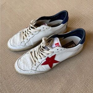 Golden Goose Ball Star White and Red Men's Sneakers